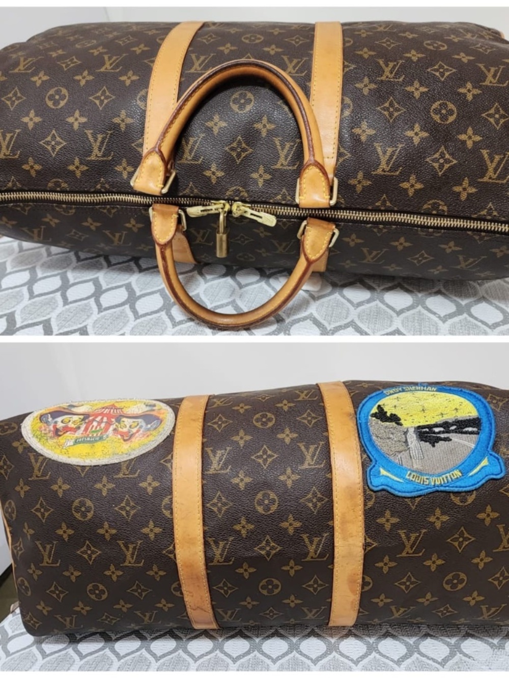 Authentic Louis Vuitton Limited Edition Monogram Patches Keepall Bandoulière 50 - Picture 11 of 16